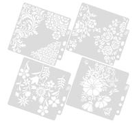 COLLBATH 4 piezas Plantillas para Pintar Paredes de Reutilizables Stencils Decorativos Huecos para Manualidades y Decoración Hogar