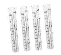 COLLBATH 4 Piezas Pluviómetro Profesional de Vidrio Transparente de Unidades Medidor de Lluvia para Jardín y Exteriores Uso Fácil y Preciso