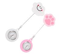 COLLBATH 4 Piezas Reloj De Bolsillo Mirar Enfermeras Fob Reloj Delicado De Enfermera Estirable para Hombre con Temporizador Fob Retráctil Gel De Sílice