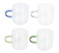 COLLBATH 4 piezas Tazas Diseño Portátil y Creativo Colores Verde Azul Transparente y Ámbar Aptas para Bebidas Calientes y Frías Hogar Oficina y Viaje