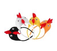 COLLBATH 4 Piezas Tocado de vestimenta del lindas diademas aros de pelo de animales diadema de fiesta de granja accesorios de disfraz de pollo diademas de pollo para mujer algodón