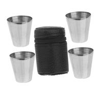 COLLBATH 4 Vasos De Vino Portátiles Apilables De Acero Con Estuche Vaso Para De Whisky Estuche De Acero Para Taza De Viaje Pequeña Práctica Y Práctica