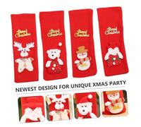 COLLBATH 4piezas Fundas Decorativas Navideñas Reemplazo De Etiquetas Adaptable Botellas De Vino y Champán