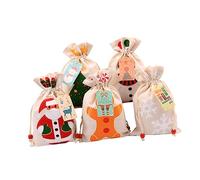 COLLBATH 5 Bolsas Decorativas Navideñas Con Cordón Para Guardar Dulces Para Envolver De Navidad Bolsas Pequeñas Para Fiestas