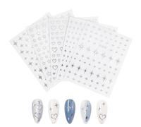 COLLBATH 5 Hojas Pegatinas Autoadhesivas para Uñas y Decorativas para Manicura Francesa Adhesivo Duradero para Diseño Nail Art Versátil y Fácil Aplicación