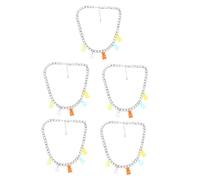 COLLBATH 5 Piezas collar de oso de diamantes de imitación bisuteria mujer valentines day collares de cristales joyas kawaii collar de pedrería joyería de las mujeres perla de imitación