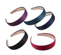 COLLBATH 5 piezas Diademas de Tela Anchas para Mujer Accesorios de Moda Diseño Simple y Vino Verde Negro Azul Marino Púrpura