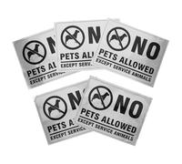 COLLBATH 5 unidades de letreros de advertencia "No se admiten mascotas" - Letrero de prohibición de entrada de animales, adhesivo para puerta con restricción de mascotas, calcomanía para