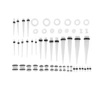 COLLBATH 50 Dilatadores Cónicos Para Oreja Acrílicos Transparentes Luminiscentes, Tamaño Ajustable, Accesorios Decorativos Para Perforaciones, Uso Unisex En Fiestas y Eventos