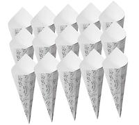 COLLBATH 50 Piezas Conos Kraft para Flores con Diseño de Notas Musicales Conos para y Decoraciones de Fiesta Embalaje Elegante para Ramo y Centro de Mesa