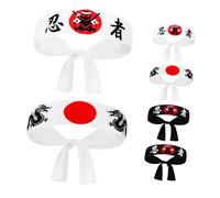 COLLBATH 6 Diademas De Samurái Estilo Japonés Para Karate Cocina Disfraz Accesorio Cabello Artesanía Duradero