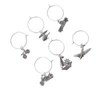 COLLBATH 6 piezas Anillos para Copas de Vino Metálicos con Diseño Serie Tráfico Identificadores de Copas para Fiestas y Reuniones Adornos Prácticos y Decorativos