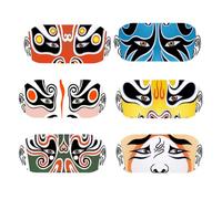 COLLBATH 6 Piezas Cubierta Deslizante ABS Diseño Ópera China | Protección de Privacidad en Reuniones en Línea, para Portátil y Monitor, Patrón Facial Beijing Opera