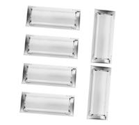 COLLBATH 6 Piezas Manijas Empotradas Ocultas para Puertas Corredizas Tiradores de Aluminio Resistentes para Armarios Diseño Rectangular para Muebles Modernos
