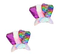 COLLBATH 6 Piezas Monedero Sirena Bolsa de Vacaciones Bolsa de de Sirena para niñas Monedero monederos Mini Bolso Bolsa de Brillo Bolsa de Almacenamiento de Monedas poliéster