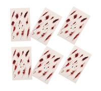 COLLBATH 6 Piezas Pegatinas de Heridas Falsas de Halloween Accesorios de Maquillaje Realistas para Vampiros Decoraciones Espeluznantes y Especiales para Fiestas