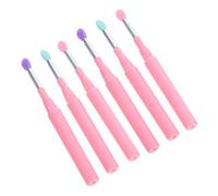 COLLBATH 6 Piezas Pinceles Tapa para Labios y Ojos Aplicadores de Maquillaje y Versátiles Compacto para Viaje Colores Verde Rosa y para Maquillaje y Exfoliación Labial