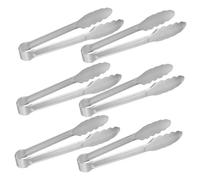 COLLBATH 6 piezas Pinzas de Cocina Inoxidable de Diseño Compacto Antideslizante para Buffet Barbacoa Aperitivos y Servicio de Alimentos