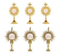 COLLBATH 6 pines de solapa de cáliz de comunión - Medalla religiosa católica para recuerdos de fiestas de la iglesia - Pin de solapa con cruz de cáliz para ocasiones especiales - Recuerdo