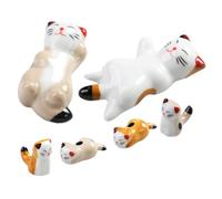 COLLBATH 6 Soportes De Cerámica para Palillos Diseño De Gato Decoración para Reposa Palillos Soporte para Cubiertos