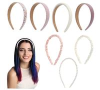 COLLBATH 7 Diademas de Tejido para Mujer y Niña, Banda Ancha y Delgada, Versátiles y Resistentes, para Fiestas y Cumpleaños