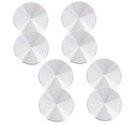 COLLBATH 8 Piezas Discos de Aluminio Redondos para Mesa de Vidrio de Adaptadores Antideslizantes para Tapas de Mesa Accesorios Resistentes y Fáciles de Instalar