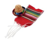 COLLBATH Accesorios Mexicanos para Decorar Botellas Mini Sombrero y Bufanda Rayas para Fiestas