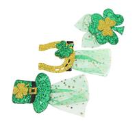 COLLBATH Adornos Para Festivales Irlandeses 3 Piezas De Pasadores Para El Pelo Con Purpurina Y Forma De Trébol Para Velo Para Mujeres Y Niñas