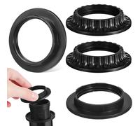 COLLBATH Anillos Adaptadores para Portalámparas E27 y E26 Negros Set de 4 Piezas de Plástico Resistente al Calor Repuestos para Pantallas de Lámparas de Mesa Pie Instalación Sencilla y