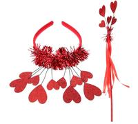 COLLBATH Aros De Pelo De Corazón y Varita De Hada Tocado De Fiesta Para San Valentín