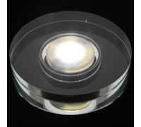 COLLBATH Base de Pantalla LED Recargable Luz white para Soporte Giratorio de Exhibición de Cristal, Plataforma Redonda de 80 MM Adecuado para Arte y Exposiciones