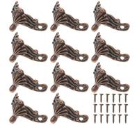 COLLBATH Bases Decorativas para Cajas de Madera 25 Piezas Patas Protectoras de Aleación de Zinc Color Rojo Antiguo Tamaño 36X21X12 MM Tornillos para Joyeros y Muebles de Bricolaje