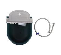 COLLBATH Bebedero Automático para Animales con Vaso de Plástico Verde y Tubo Trenzado de Acero Inoxidable de 80 CM Bebedero para Caballos Cabras Ovejas y Perros Abrevadero para Ganado