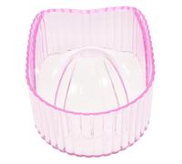 COLLBATH Bol de Manicura Acrílico Transparente Rosa para Uñas Tazón Soak Off para Remover Esmalte y Suavizar Cutículas Cuenco Profesional para Salones y Uso Doméstico