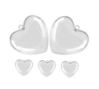 COLLBATH Bolas de Adorno Transparentes Forma de Corazón 12 Cm, 5 Piezas, Cajas Decorativas para San Valentín, Manualidades y Embalaje de Regalos para Fiestas y Hogar