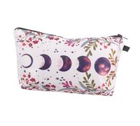 COLLBATH Bolsa Organizadora De Maquillaje Floral Pequeña Cremallera, Tamaño Compacto, Material Poliéster, Bolsa De Viaje para Maquillaje para Mujer, Uso Portátil para Turismo y Uso Diario