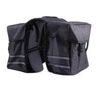 COLLBATH Bolsa para Bicicleta Trasera de 25l, Poliéster Negro, Alforja | Gran Capacidad, Bolsillos Laterales y Compartimento Principal, Fijación Rápida, para Rutas y Uso Diario