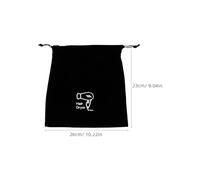 COLLBATH Bolsa para Secador De Pelo y Rizador De Viaje, Bolsillo De Viaje De Tela De Felpa Cordón Ajustable, Organizador Compacto para Herramientas De Peluquería, Tamaño 23x26 Cm, Color Negro