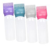 COLLBATH Botellas Aplicadoras De Tinte Para Cabello Con Peine 4 Unidades 120 Ml Multicolor Para Peluquería y Auto-teñido En Casa Práctico y Seguro