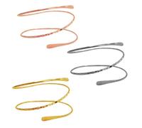 COLLBATH Brazaletes de Brazo Abiertos Ajustables 3 Piezas Metal Rosa Dorado y Plata Pulseras de Puño para Mujer Joyería para Brazo Superior Uso Diario y Ocasiones Obsequios