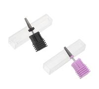 COLLBATH Brocas para Uñas Eléctricas 2 Pcs Mini Limpiadoras de Cutículas y Pulidoras, Diseño Angular para Eliminar Esmalte de Gel, Tamaño Compacto, Color Rosa y Negro, Cuidado