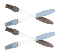COLLBATH Brochas de Silicona para Barbacoa 4 Piezas Mango Antideslizante Colores Azul y Gris Resistentes al Calor para Untar Aceite Mantequilla y Salsas Cocina y Parrilla Incluye
