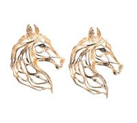 COLLBATH Broche de Caballo Hueco de Aleación Dorada 2 Piezas, Accesorio de Zodiaco Chino 2026 para Ropa y Traje, Pin de Arte Animal Feng Shui para Mujer y Hombre, Obsequio Suerte