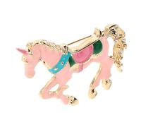 COLLBATH Broche de Esmalte Caballo con Cristales Brillantes Pin Animal del Zodiaco Ropa Sombreros y Accesorios de Fiesta Año Chino