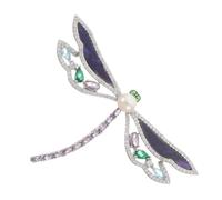 COLLBATH Broche de Libélula Morada con Cristales Alfiler de Solapa Ligero para Ropa de Mujer Accesorio Elegante para Trajes Jerséis y Atuendos Casuales