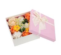COLLBATH Caja De 1 Pieza Caja De De Flor De Jabón Pétalos De Jabón Floral Flores De Jabón Rosas De Jabón Perfumadas Perfumado Rosa De Jabón Flor Artificial Yellow Material Sintético
