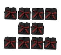 COLLBATH Caja De 10 Piezas Caja De Largo Favor Fiesta Boda Caso Cuadrado Pequeño Cartulina Embalaje Envase Vaya Pequeñas Bolsas De De Papel Black Papel Kraft