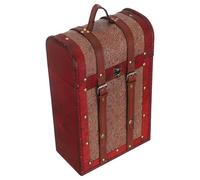 COLLBATH Caja de Madera Retro para Vino Botellas con Cierre Seguro y Correas de PU Portabotellas Vintage Marrón Rústico para Boda y Decoración de Bar Casa