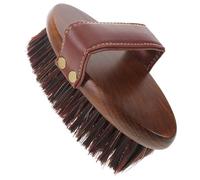 COLLBATH Cepillo para Caballos con Mango de Madera Ovalado, Cerdas Rígidas para Limpieza Profunda y Masaje de Patas, Herramienta de Aseo Equino para Eliminación de Suciedad y Caspa, Uso