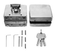 COLLBATH Cerradura de Acero Inoxidable Puertas de Vidrio sin Marco Doble Apertura con Llave Exterior y Interior Segura y Duradera para Hogar